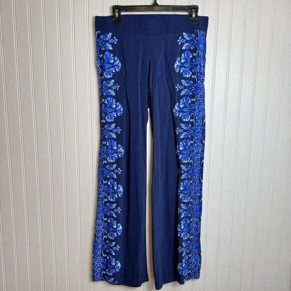 Lilly Pulitzer navy Bal Harbour lightweight pull on pants size small B26 - Picture 2 of 6
